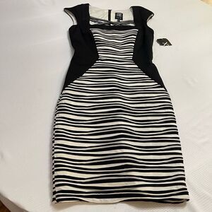 NWT JAX Black White Stripe Dress Size 4 New